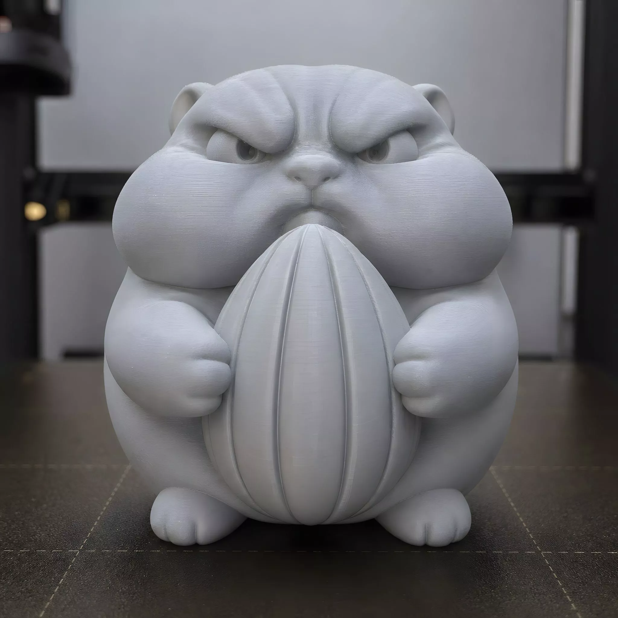 Grumpy Hamster with Seed 3D Print Model 3D print model