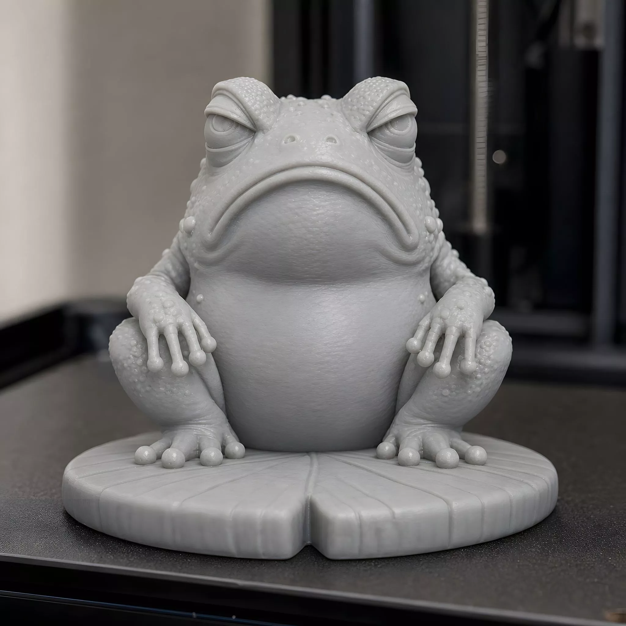 Grumpy Frog on Lily Pad 3D Print Model 3D print model