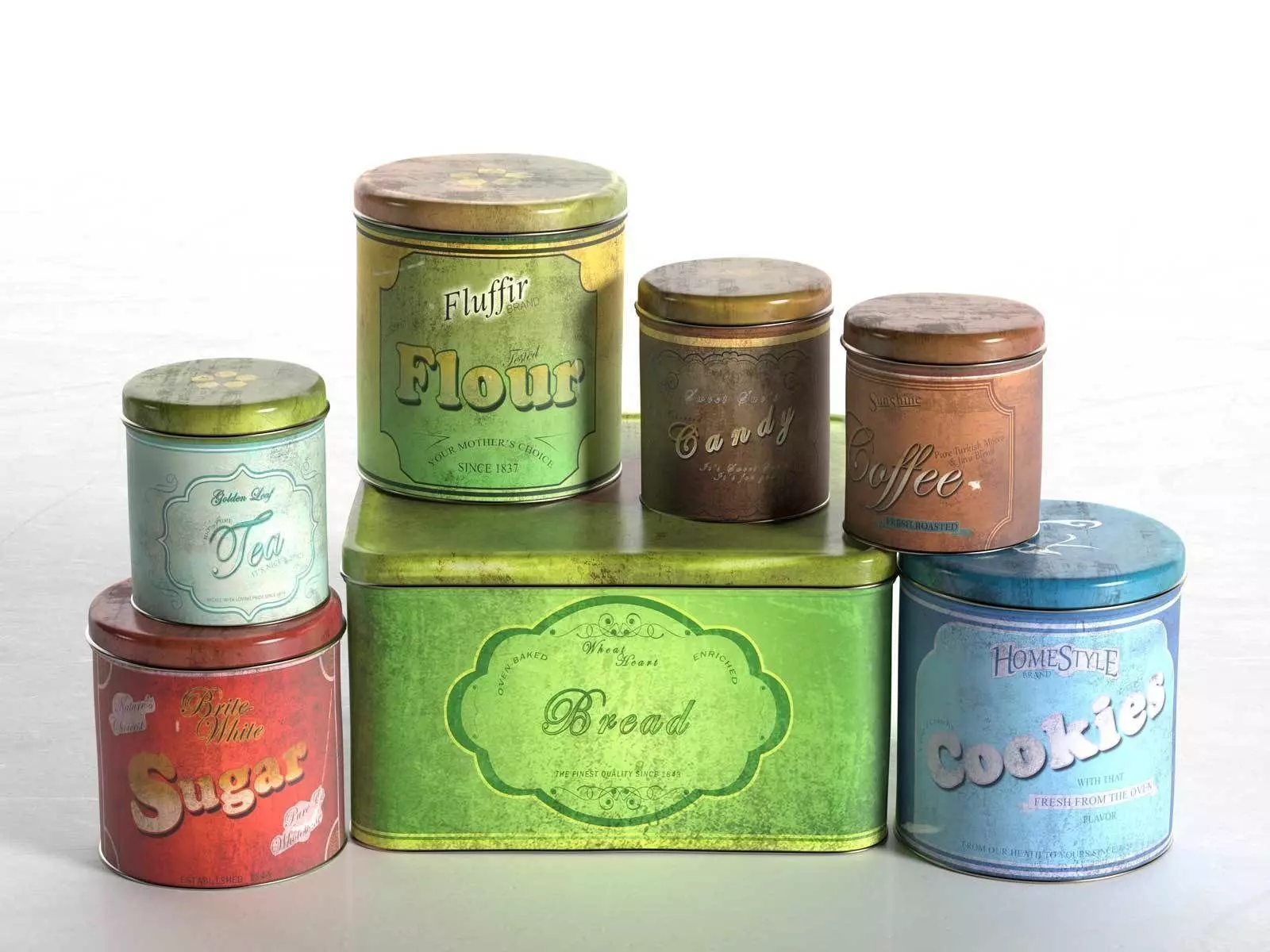 Pentron Canisters and Bread Box 3D model_0