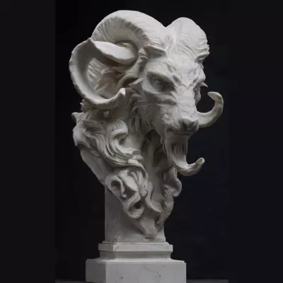 Fantasy Ram Bust STL 3D print model