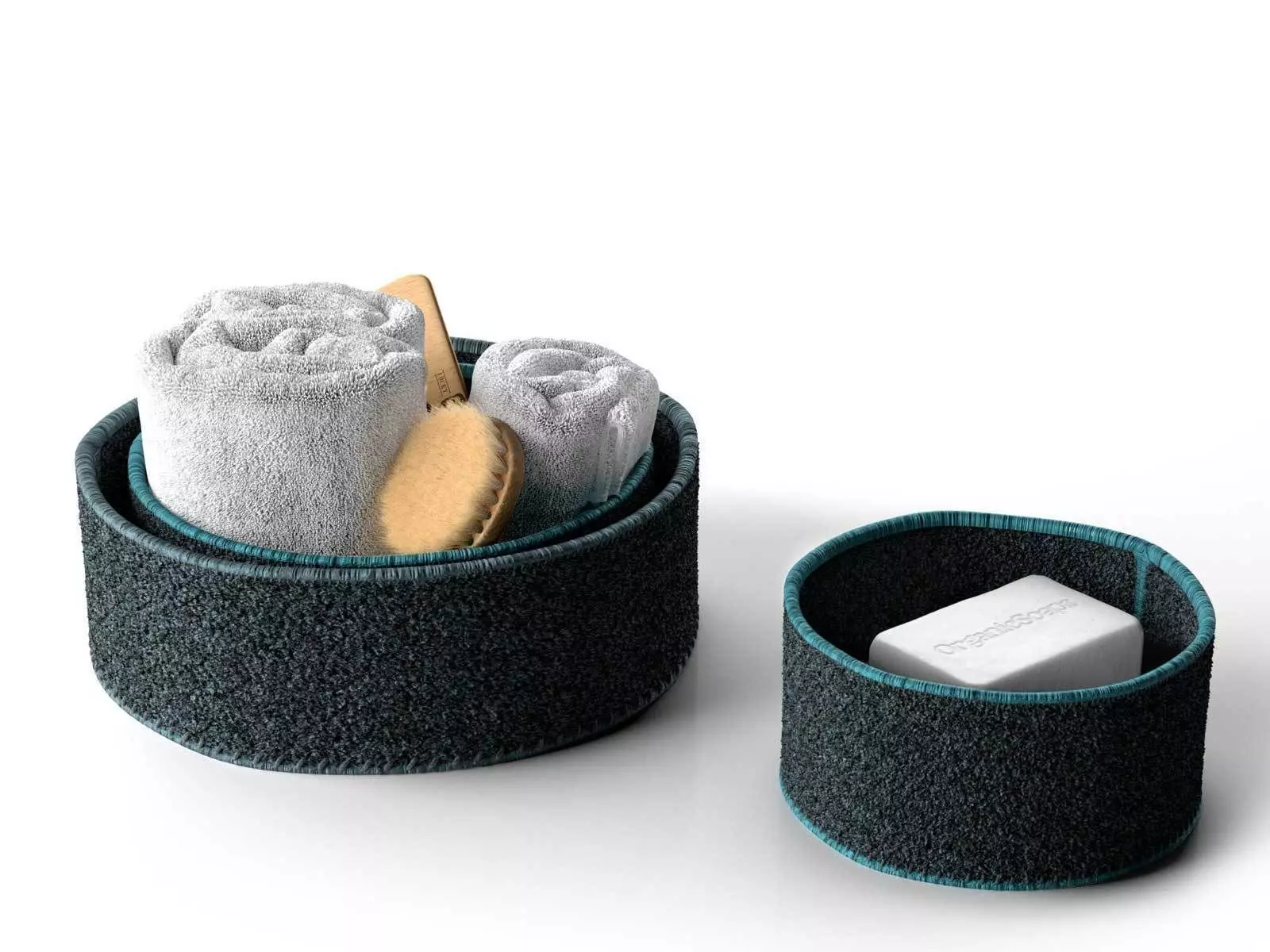 Bath Accessories in Baskets 3D model_0