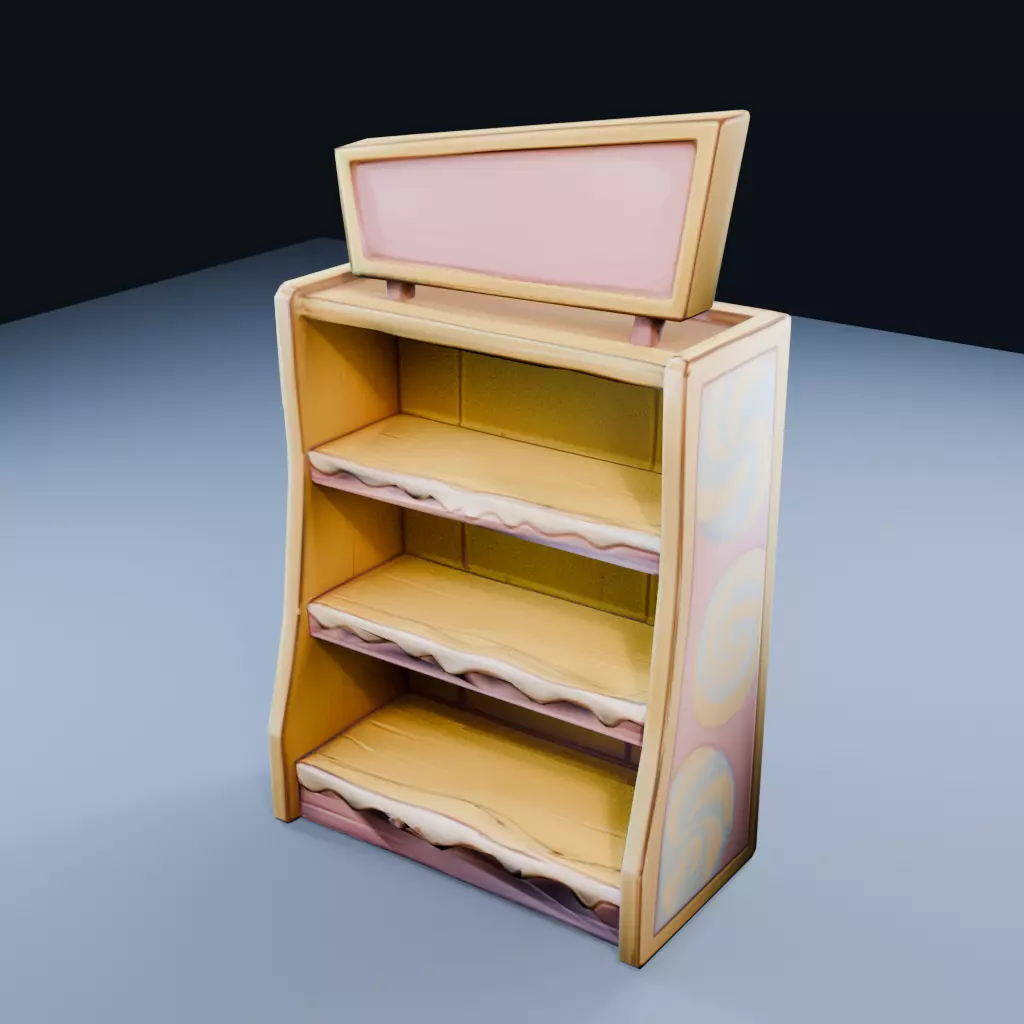 Blank Candy Shelf Low Poly PBR Game Asset Low-poly 3D model