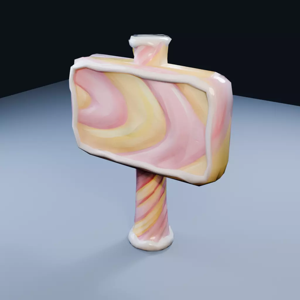 Blank Candy Sign Low Poly PBR Game Asset Low-poly 3D model