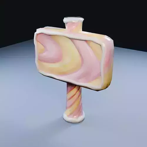 Blank Candy Sign Low Poly PBR Game Asset