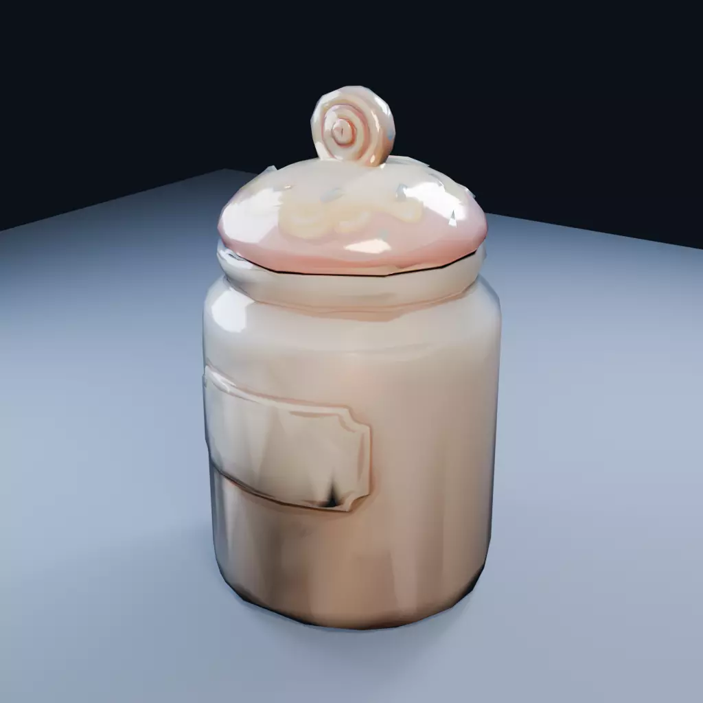 Blank Cookie Jar Low Poly PBR Game Asset Low-poly 3D model