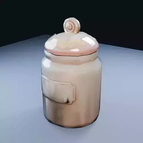 Blank Cookie Jar Low Poly PBR Game Asset