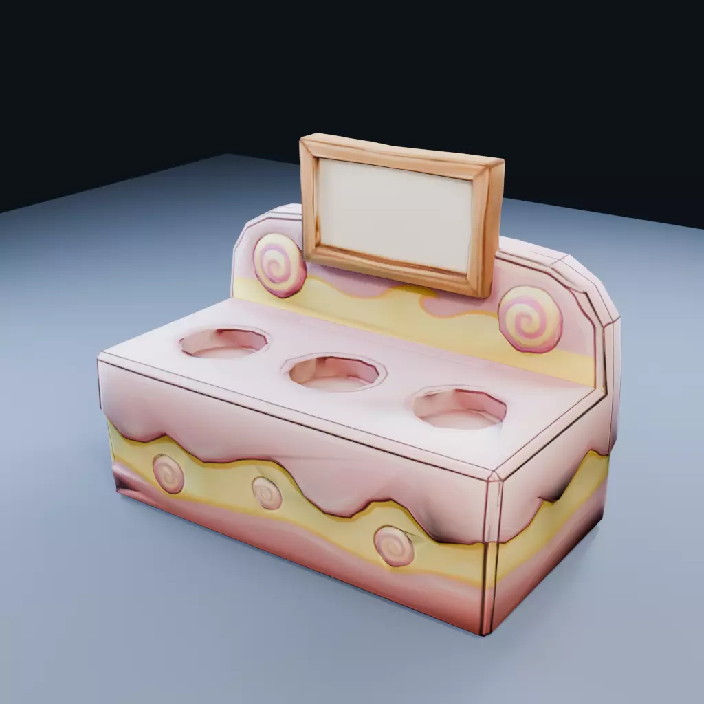 Blank Cupcake Display Low Poly PBR Game Asset Low-poly 3D model