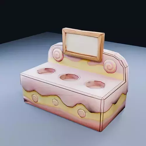 Blank Cupcake Display Low Poly PBR Game Asset