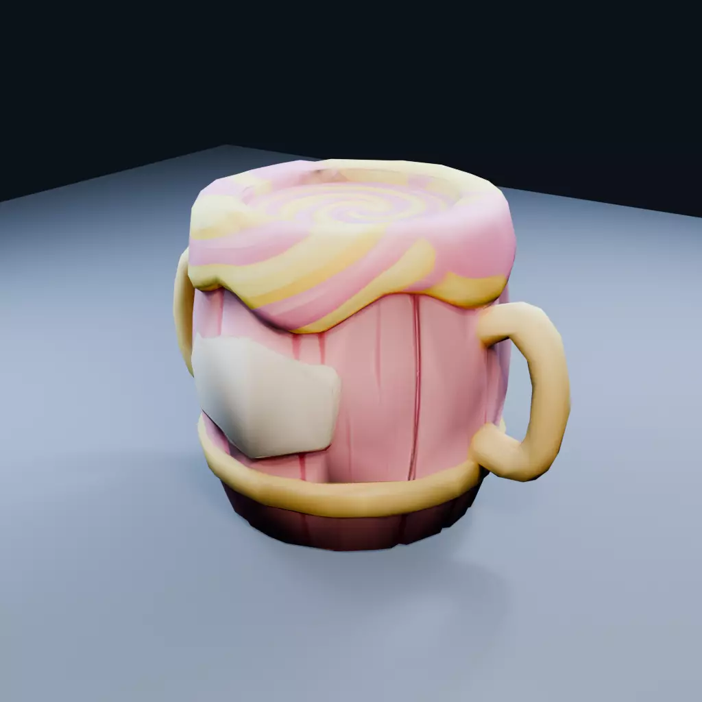 Frosting Barrel Low Poly PBR Game Asset Low-poly 3D model