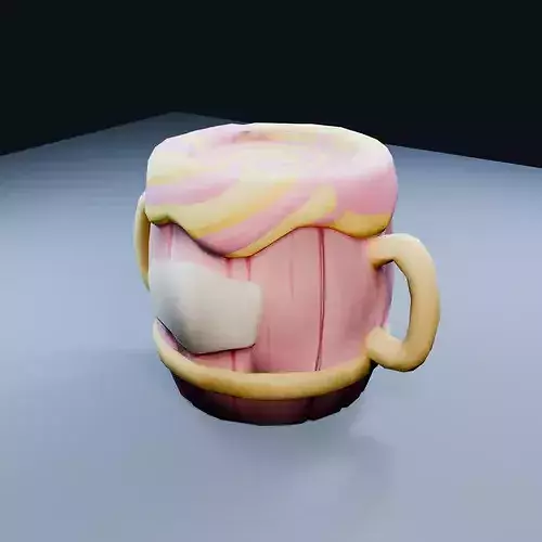 Frosting Barrel Low Poly PBR Game Asset