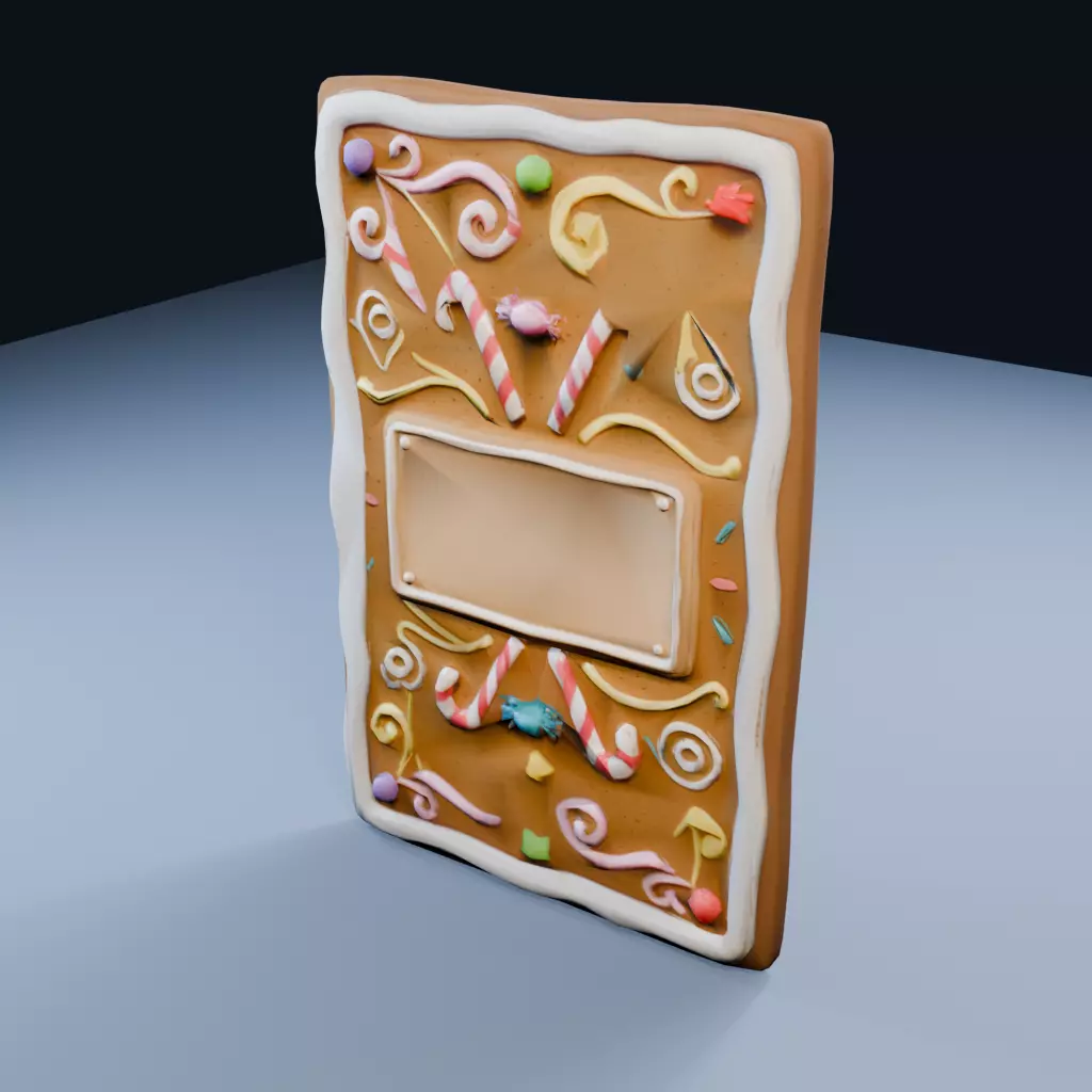 Gingerbread Wall Segment Low Poly PBR Game Asset Low-poly 3D model