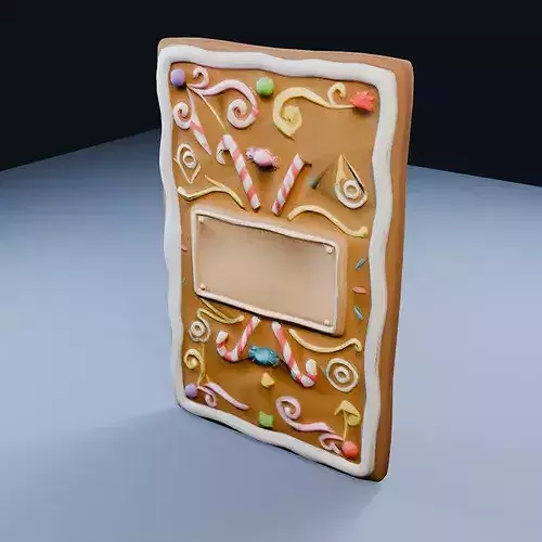 Gingerbread Wall Segment Low Poly PBR Game Asset