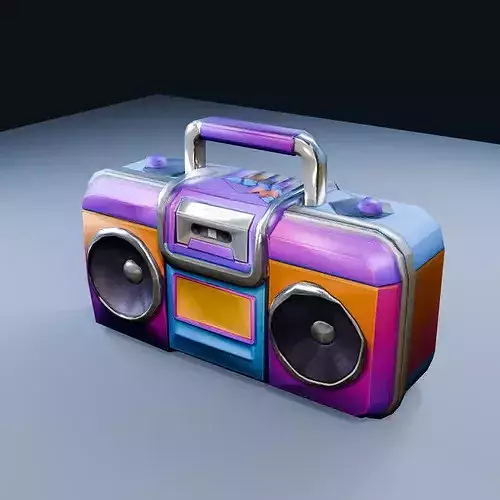 Blank Boombox Low Poly PBR Game Asset