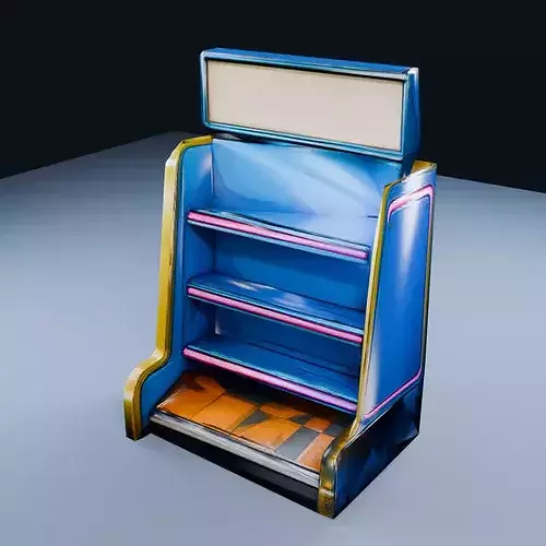 Blank Cassette Shelf Low Poly PBR Game Asset