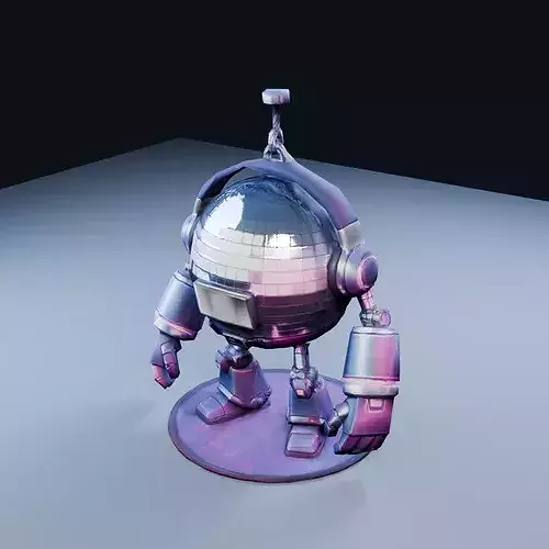 Disco Ball Hero Low Poly PBR Game Asset
