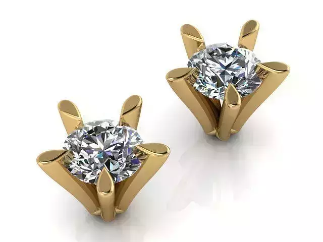 Earrings rose gold diamond stud