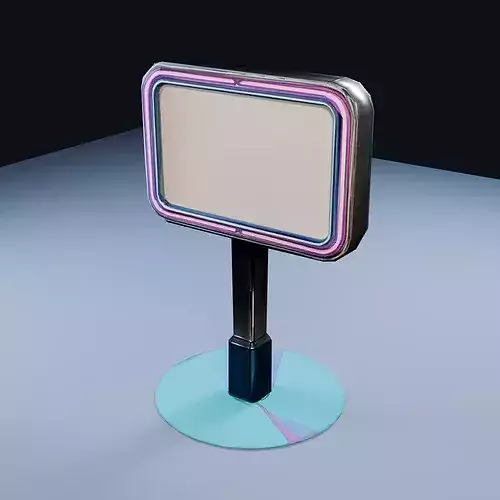 Rink Sign Low Poly PBR Game Asset
