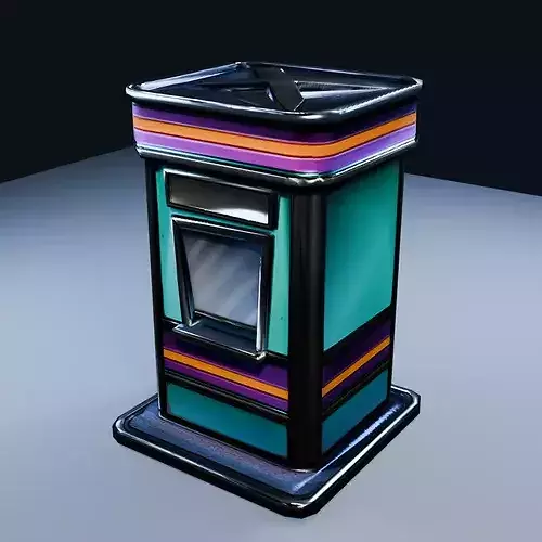 Rink Ticket Booth Low Poly PBR Game Asset