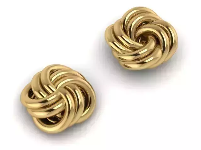 Earrings knot stud gold
