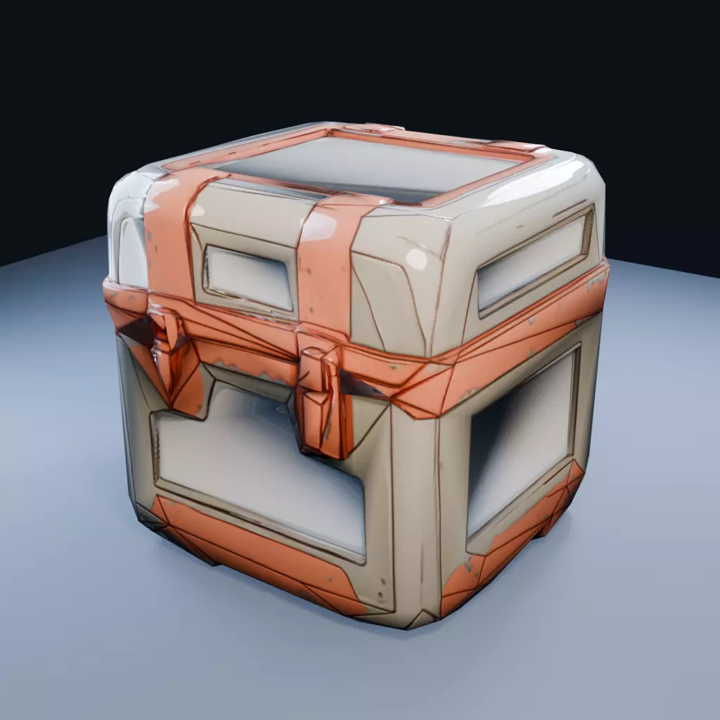 Blank Research Crate Low Poly PBR Game Asset Low-poly 3D model