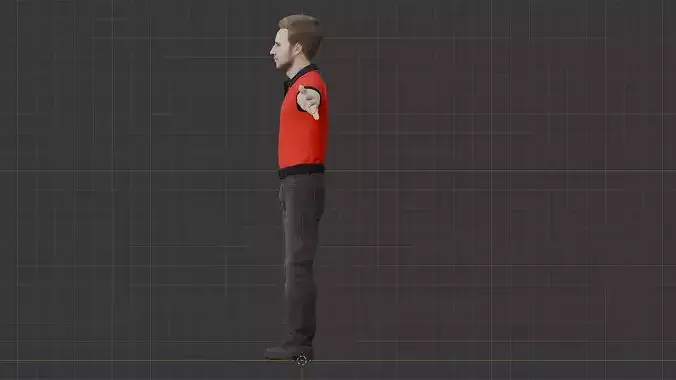 Male Restaurant Cashier Character Cafe Staff Game Ready Low-poly 3D model 4