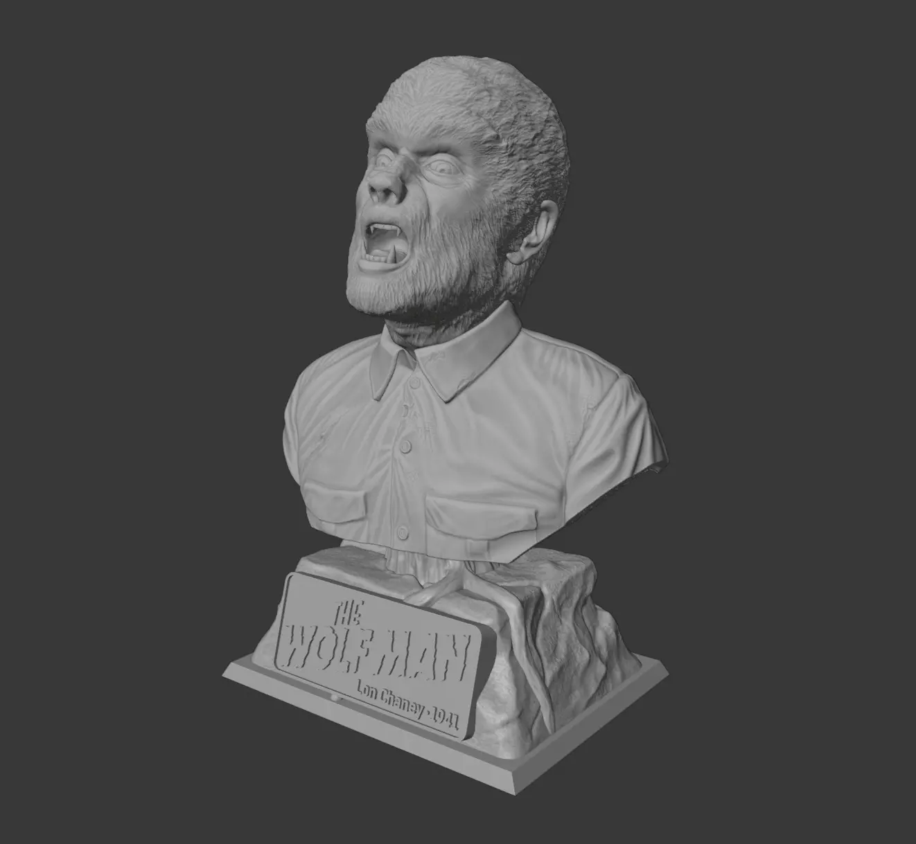 The Wolf Man 1941 Bust 3D print model