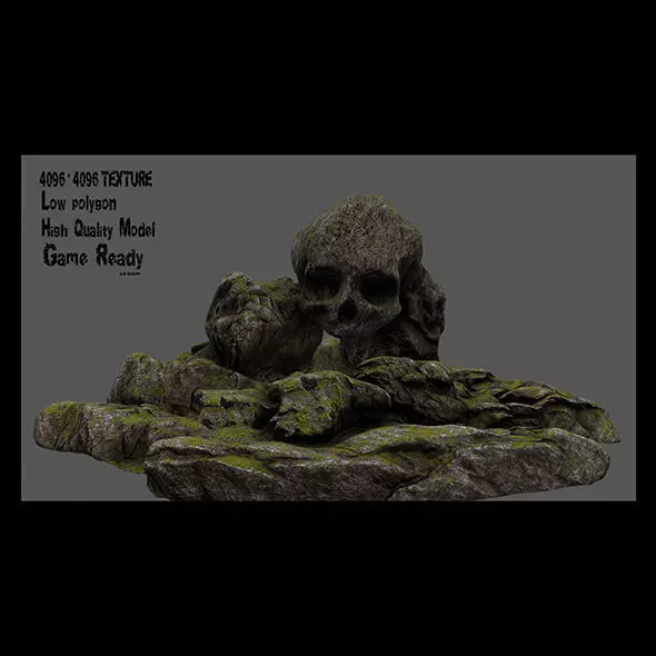 scull cave 37 Low-poly 3D model