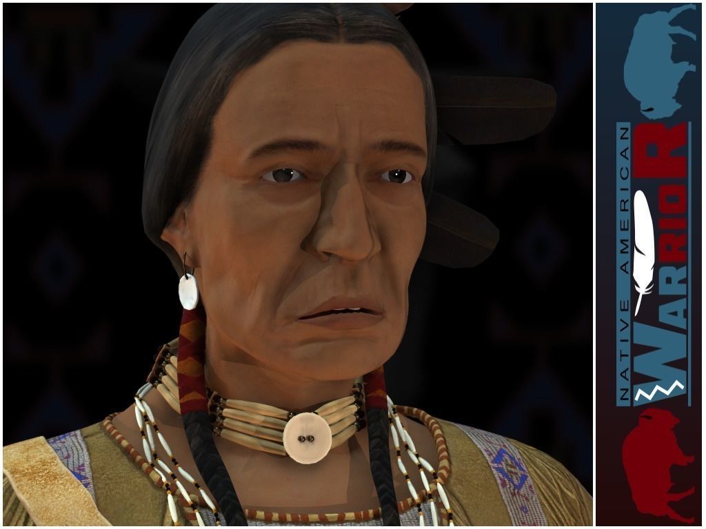 Native American Warrior Low-poly 3D model_11