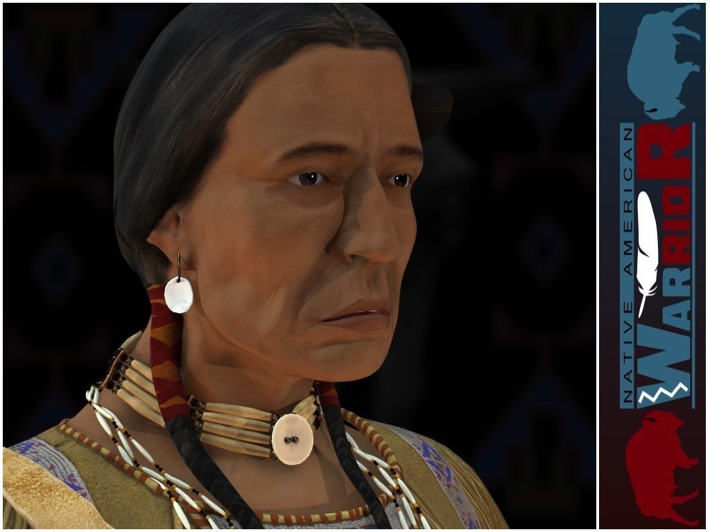 Native American Warrior Low-poly 3D model_12