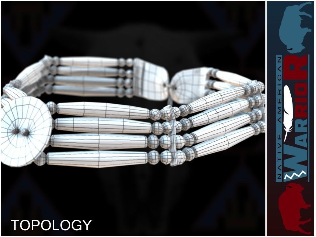 Native American Warrior Low-poly 3D model_25