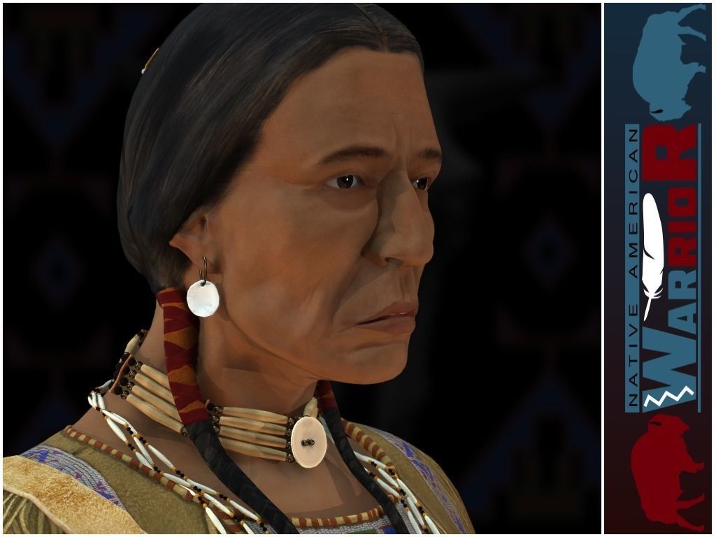 Native American Warrior Low-poly 3D model_13