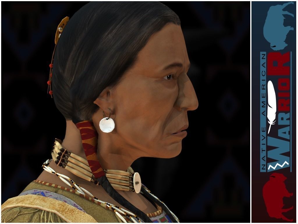 Native American Warrior Low-poly 3D model_14