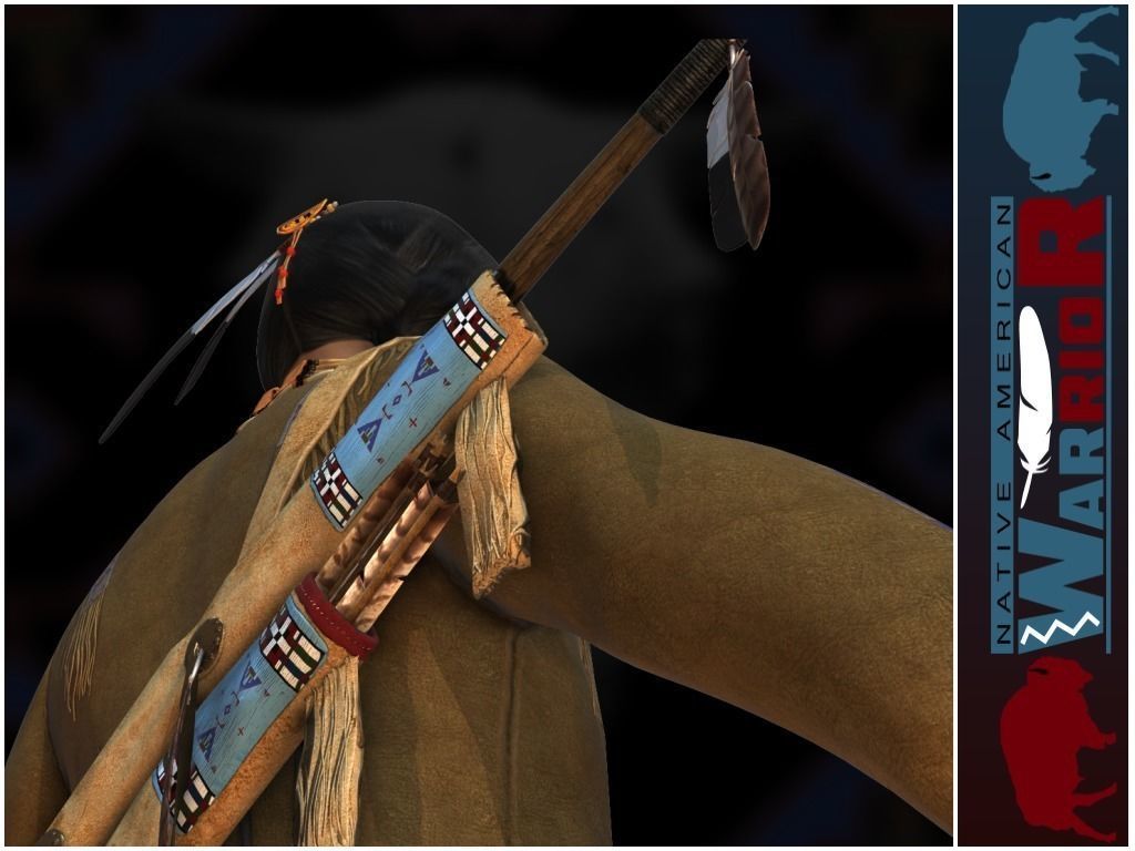 Native American Warrior Low-poly 3D model_9