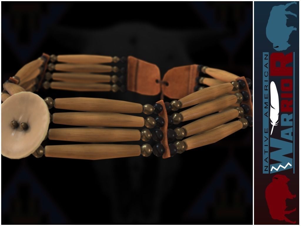 Native American Warrior Low-poly 3D model_27