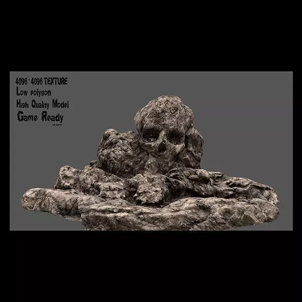Skull Cave Low-poly 3D model
