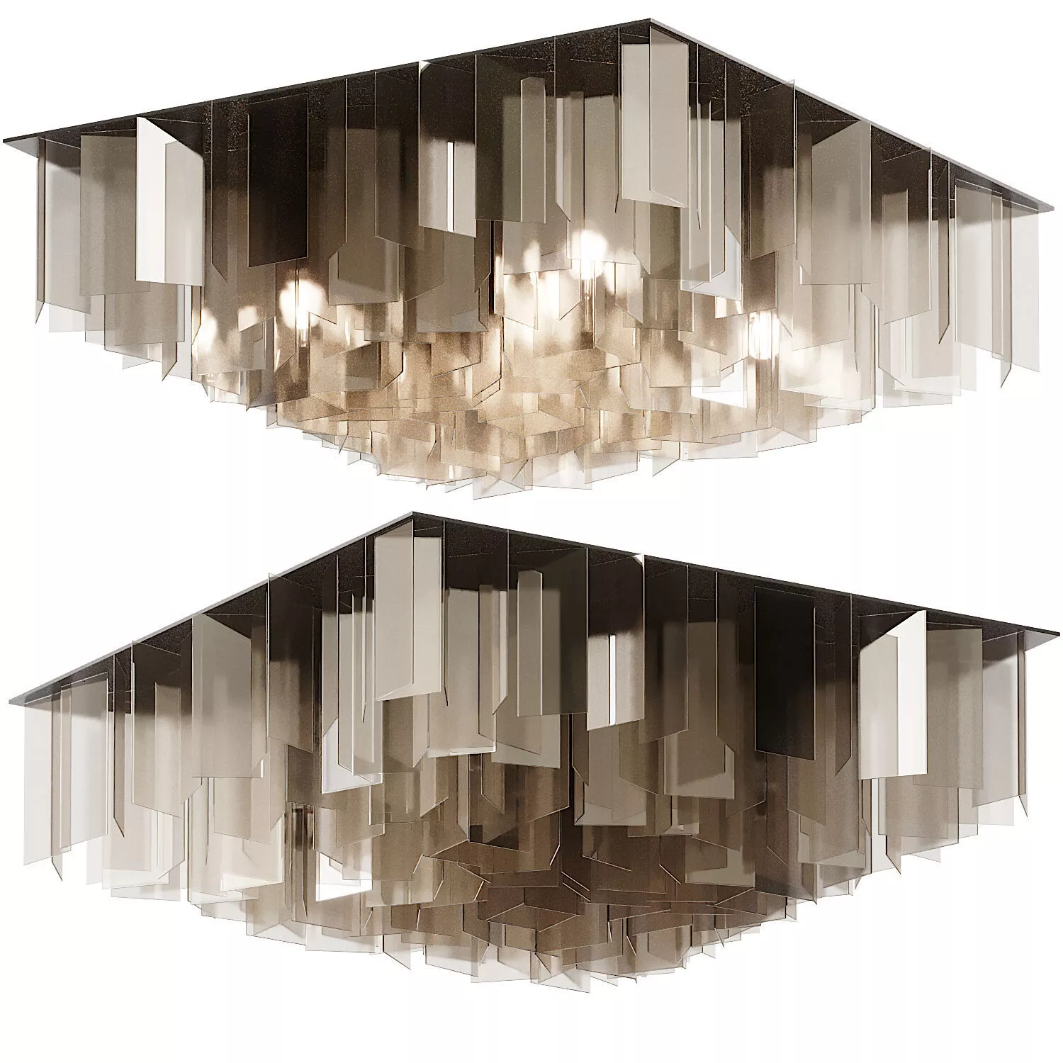 Square Propellor Cumulus White Chandelier 3D model