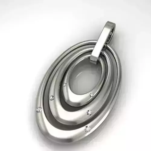 Pendant silver with diamonds 3D print model