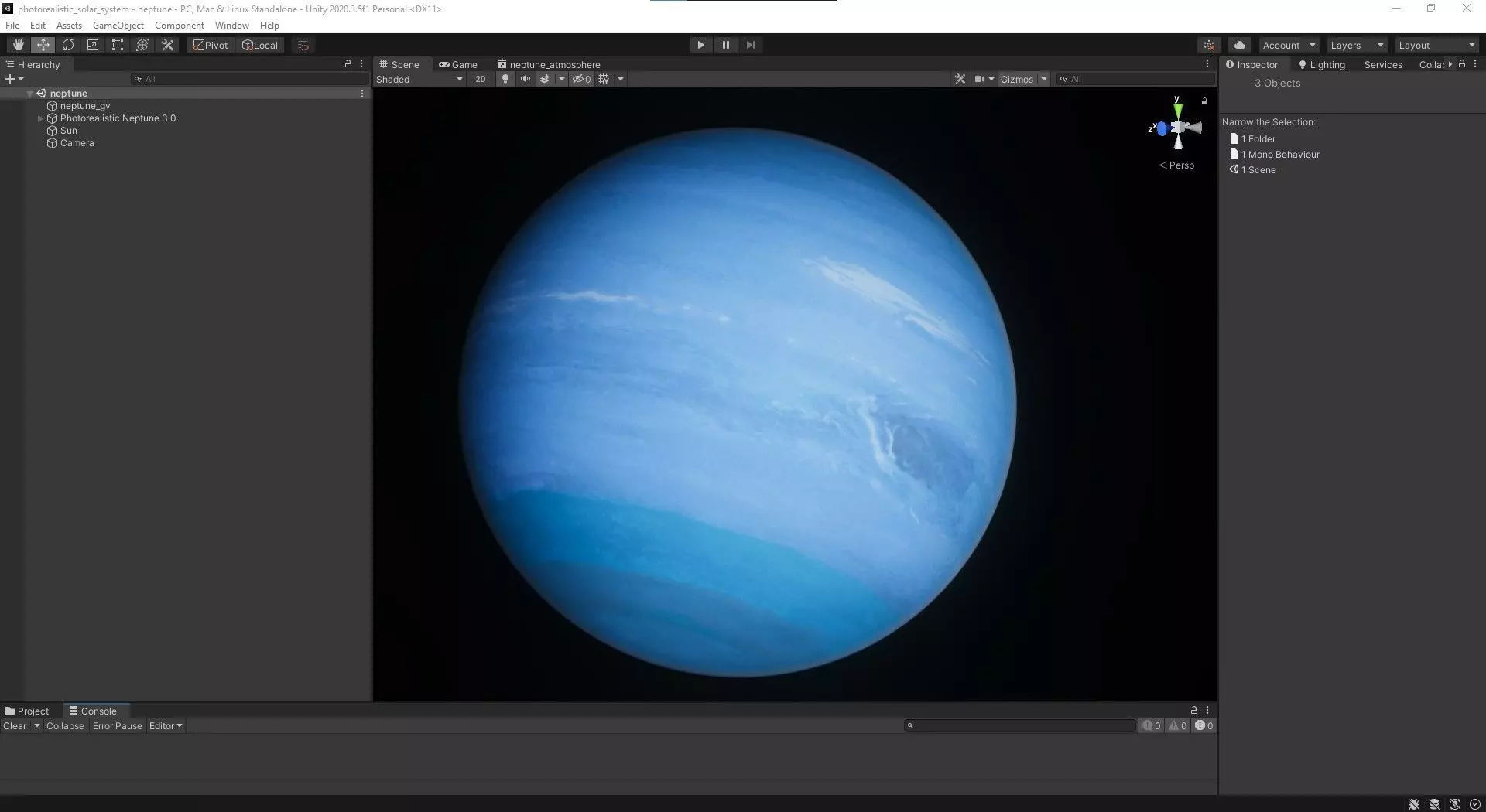 Neptune 16K Photorealistic Low-poly 3D model_37