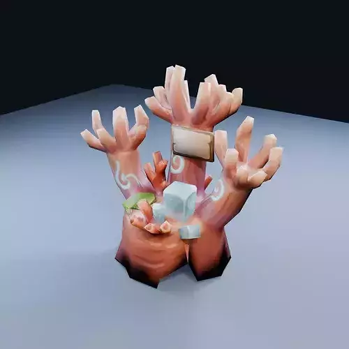 Blank Anemone Cluster Low Poly PBR Game Asset