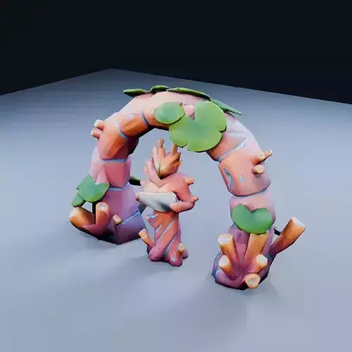 Coral Arch Hero Low Poly PBR Game Asset