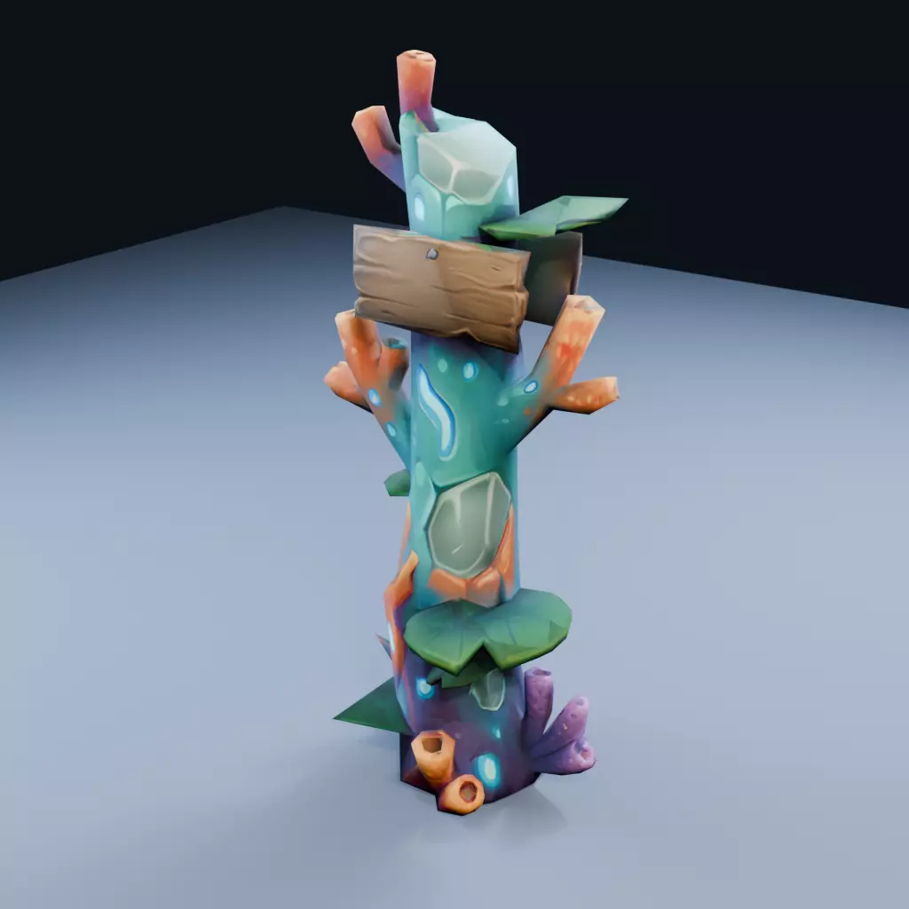 Blank Coral Pillar Low Poly PBR Game Asset Low-poly 3D model