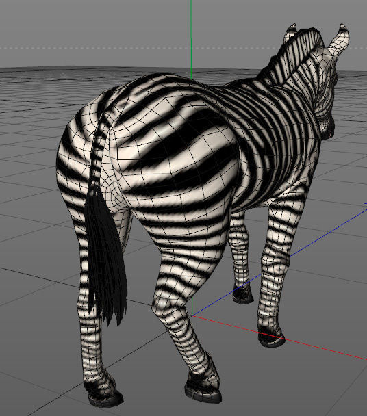 Zebra running Low-poly 3D model_5