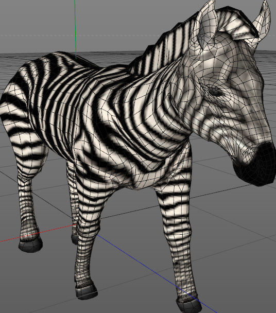 Zebra running Low-poly 3D model_4