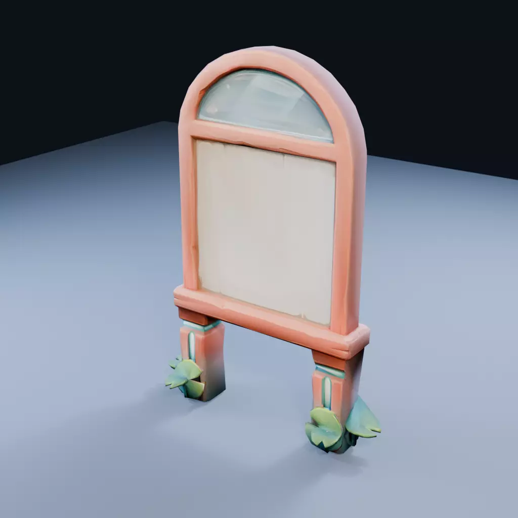 Blank Lagoon Sign Low Poly PBR Game Asset Low-poly 3D model
