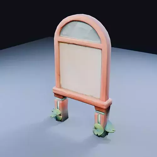 Blank Lagoon Sign Low Poly PBR Game Asset