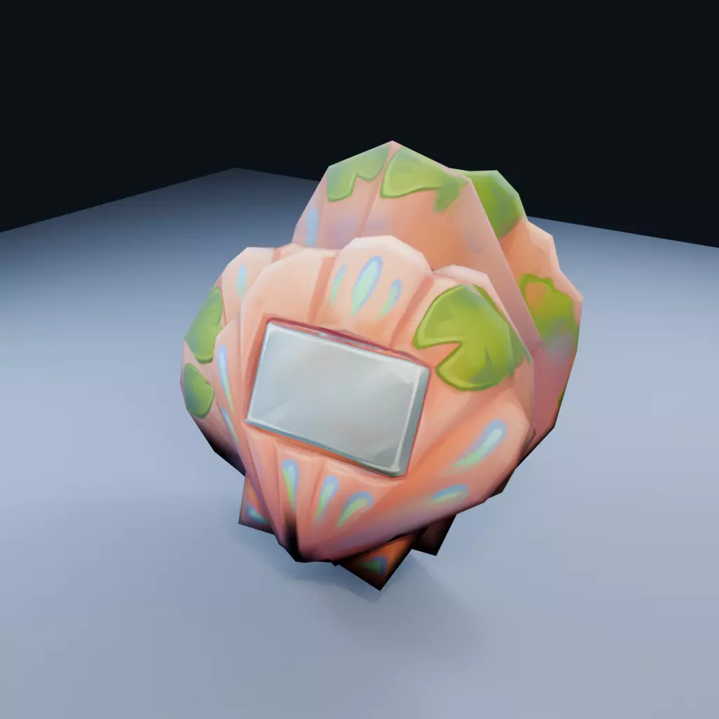 Blank Shell Cluster Low Poly PBR Game Asset Low-poly 3D model