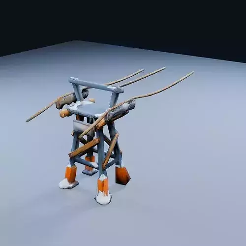 Blank Ski Lift Tower Low Poly PBR Game Asset