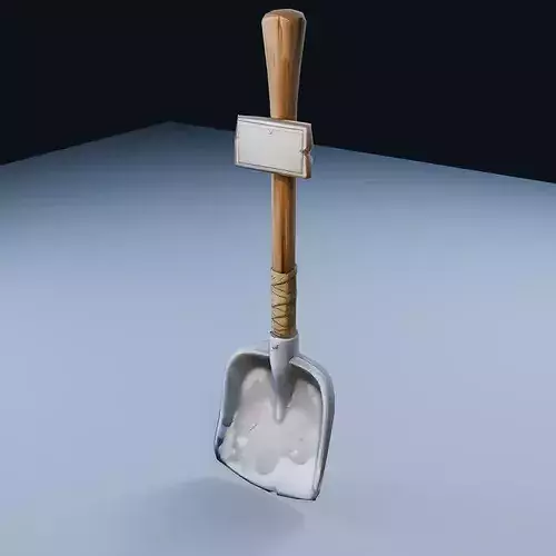 Snow Shovel Low Poly PBR Game Asset