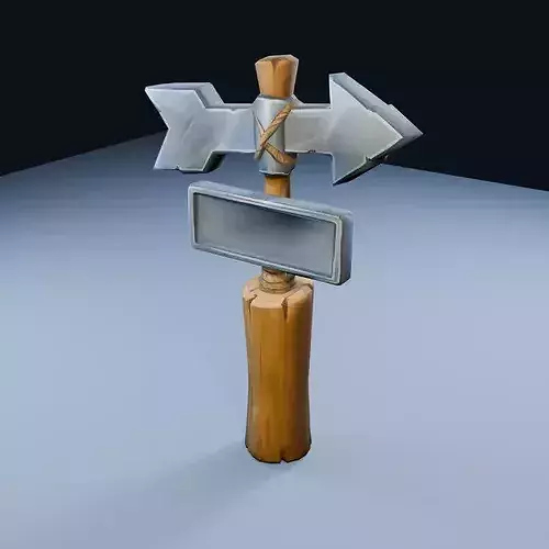 Blank Weather Vane Low Poly PBR Game Asset