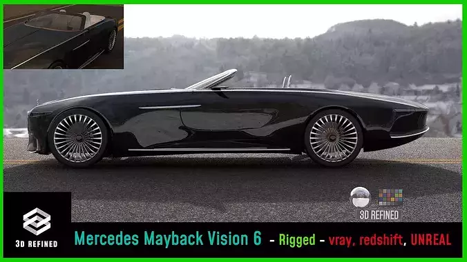 MercedesMaybach Vision 6 -Rigged-unreal-vray-redshift